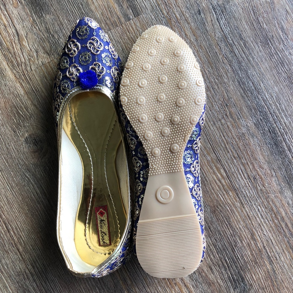 Blue Bling Indian shoes - Picture 5 of 7